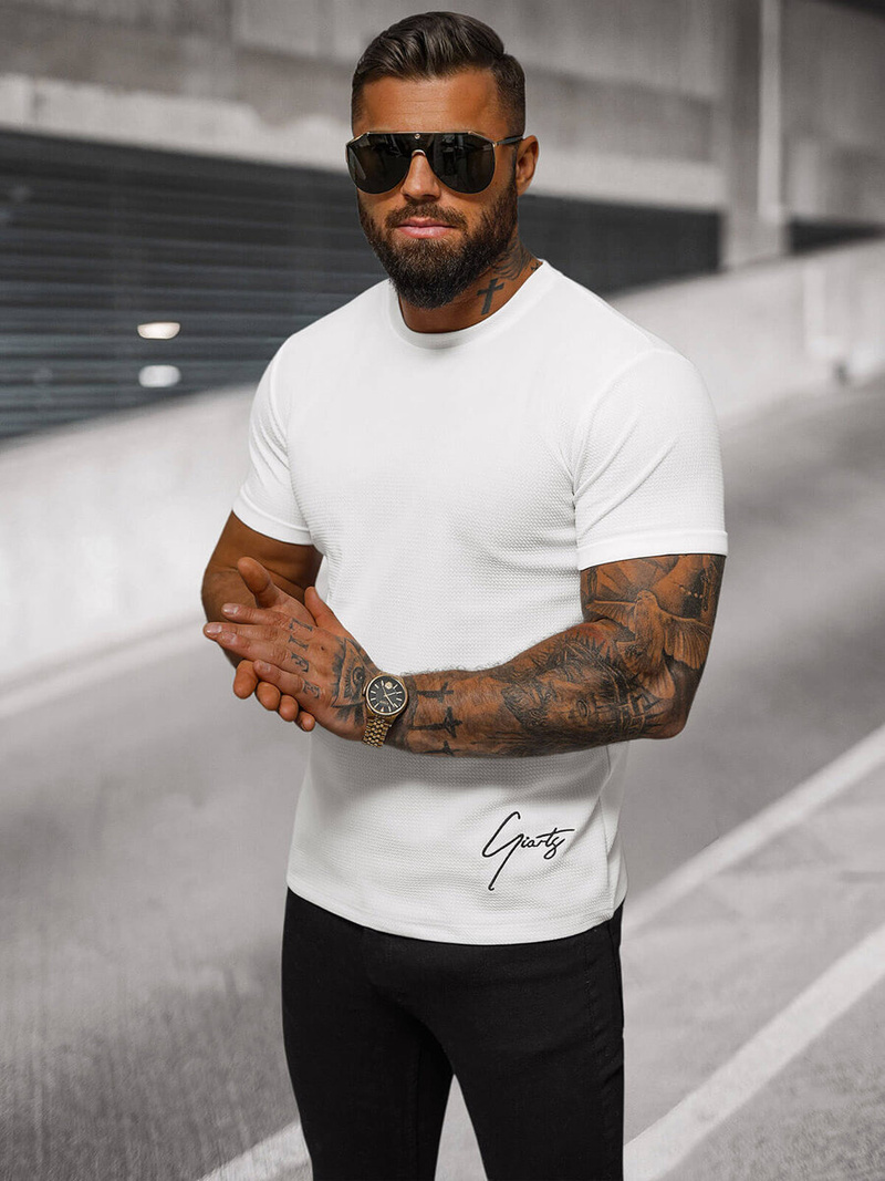 Pánske Tričko Biele OZONEE O/L1192