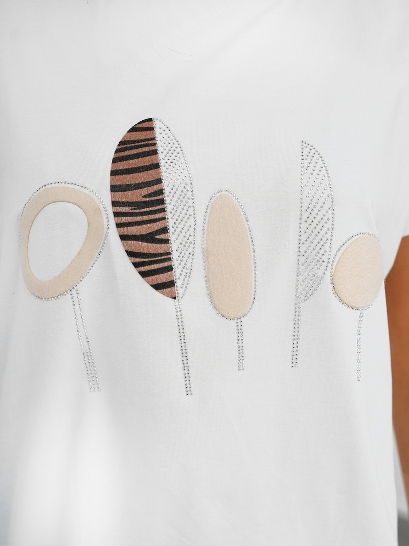 Dámske Tričko Biele OZONEE JS/95T2566/1