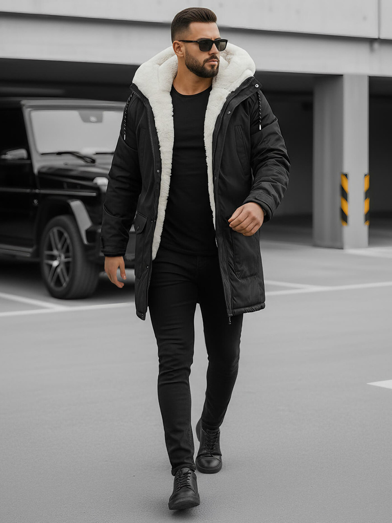 Pánska Zimná Bunda Čierna OZONEE JS/5M120/392Z