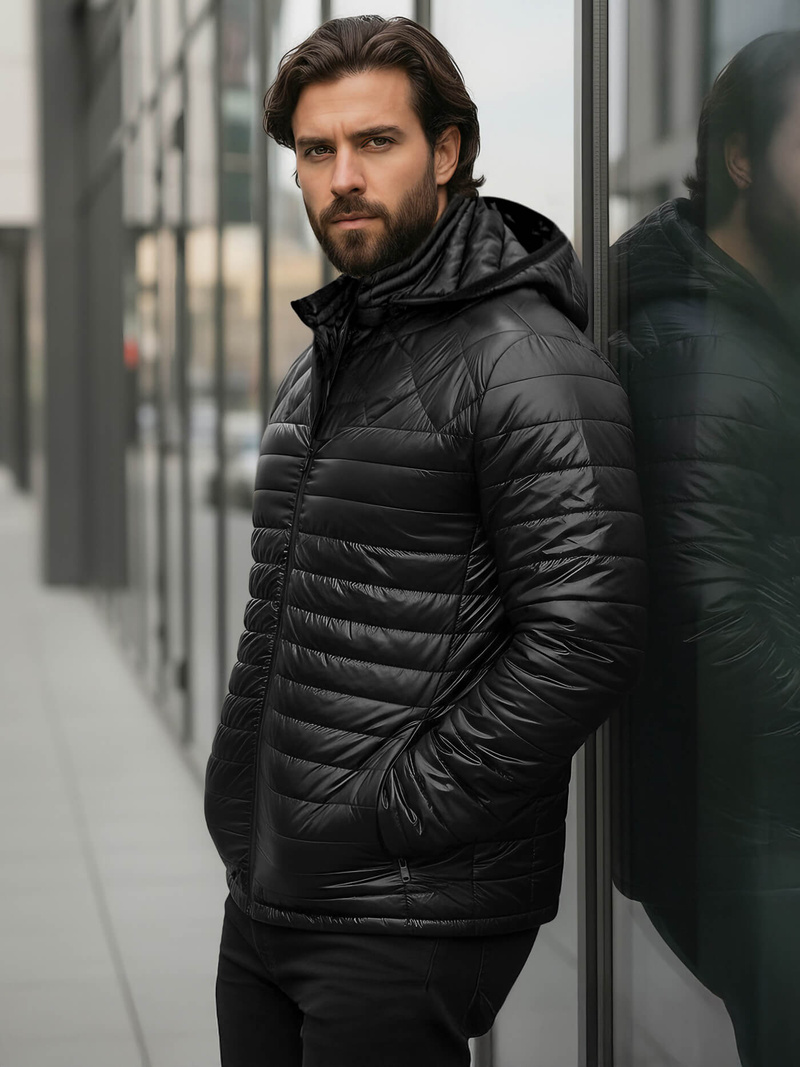 Pánska Bunda Čierna OZONEE JS/16M9328/392BZ