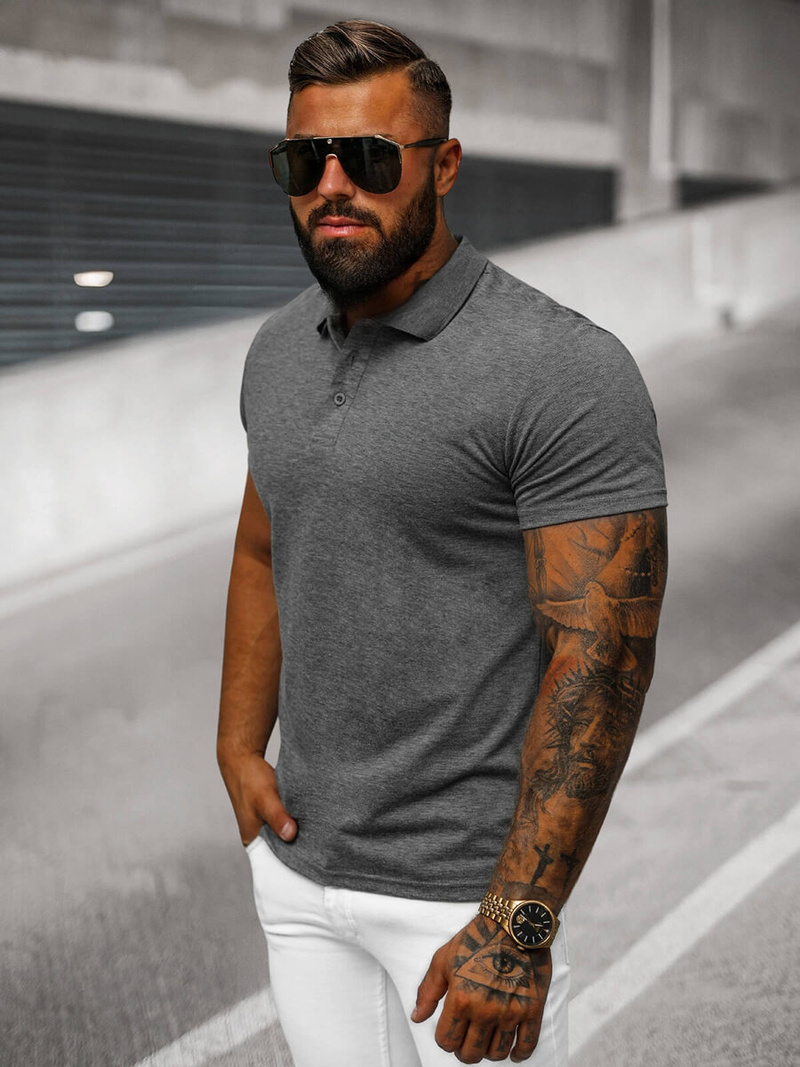 Pánska Polokošeľa Grafitové OZONEE JS/8T80/5Z