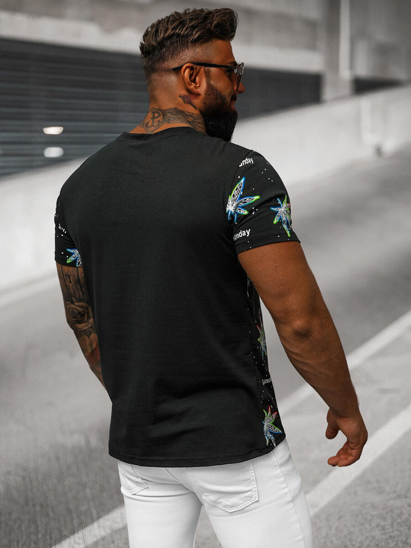 Pánske Tričko Čierne OZONEE O/T136/3