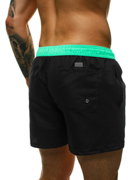 Pánske kúpacie šortky čierno-mentolové OZONEE ST004-7