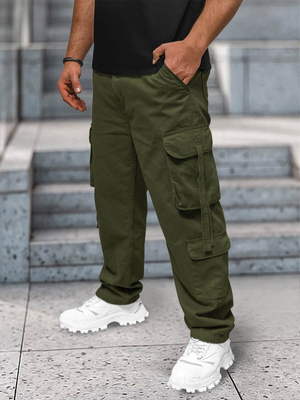 Pánske Nohavice Khaki OZONEE O/E9838J