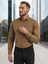 Pánska Košeľa Hnedá OZONEE V/V187