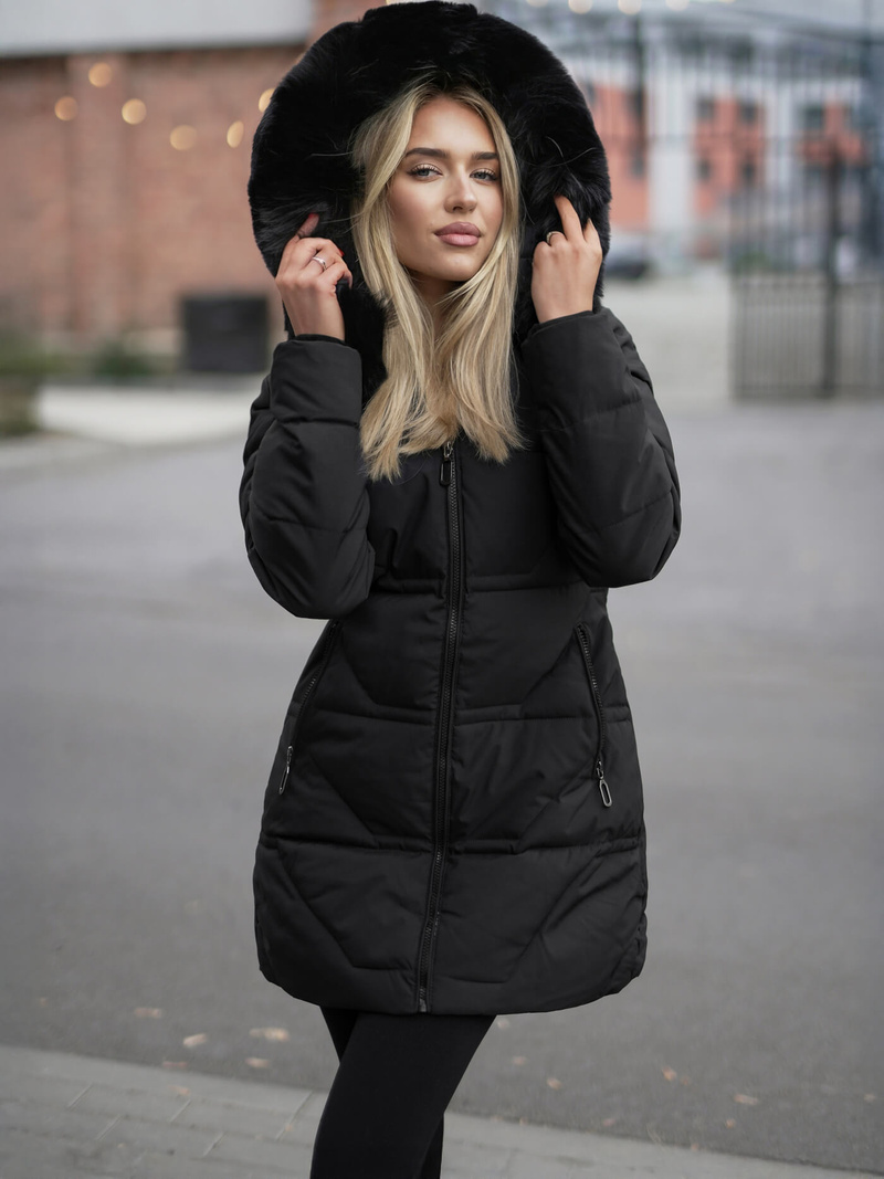 Dámska bunda čierna OZONEE JS/16M9099/392Z