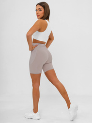 Krátke dámske legíny mocha OZONEE JS/XY24026S