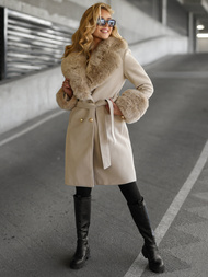 Dámsky kabát ecru OZONEE JS/61M8509/280