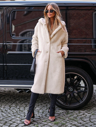 Dámska kožušinová zimná bunda béžová OZONEE JS/11Z8250