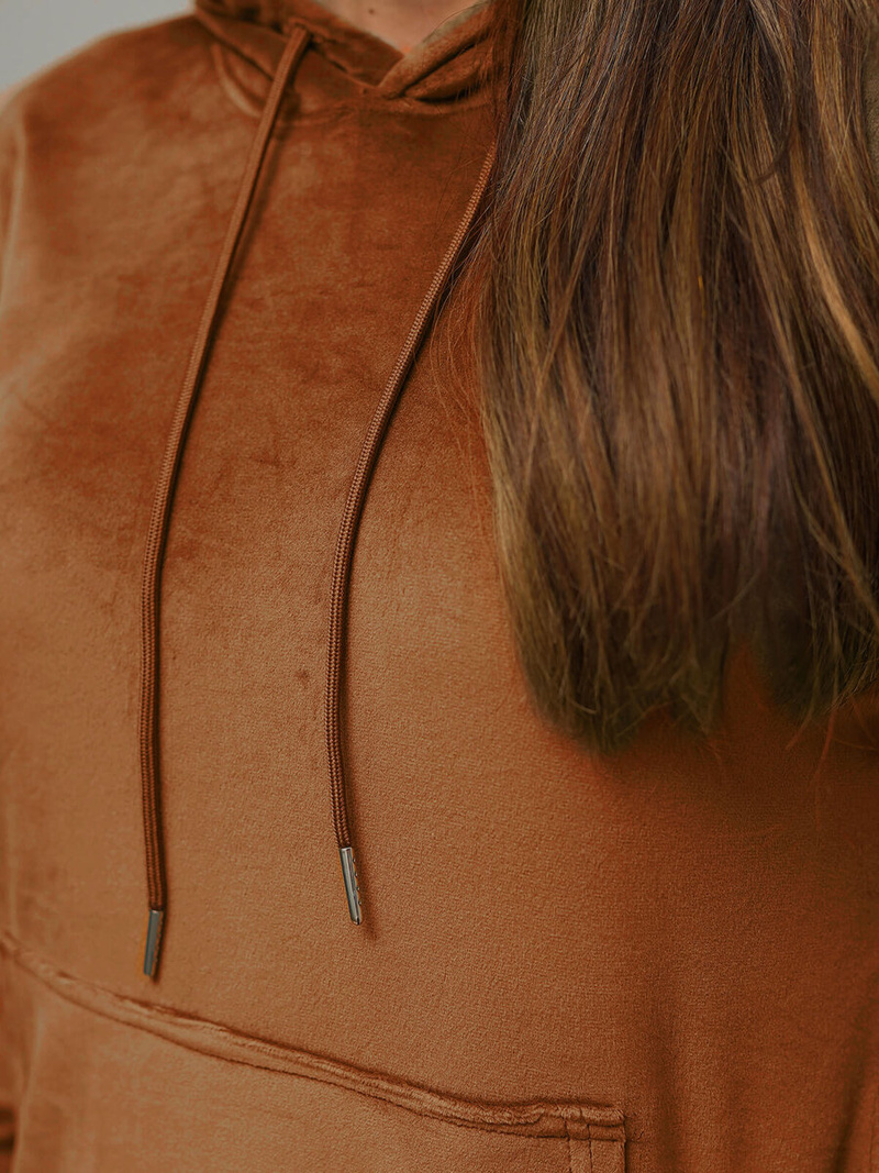 Dámska Velúrová Tepláková Súprava Hnedý OZONEE O/8C1175/33Z