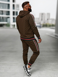 Pánska tepláková súprava tmavo-béžová OZONEE O/FF5111AB