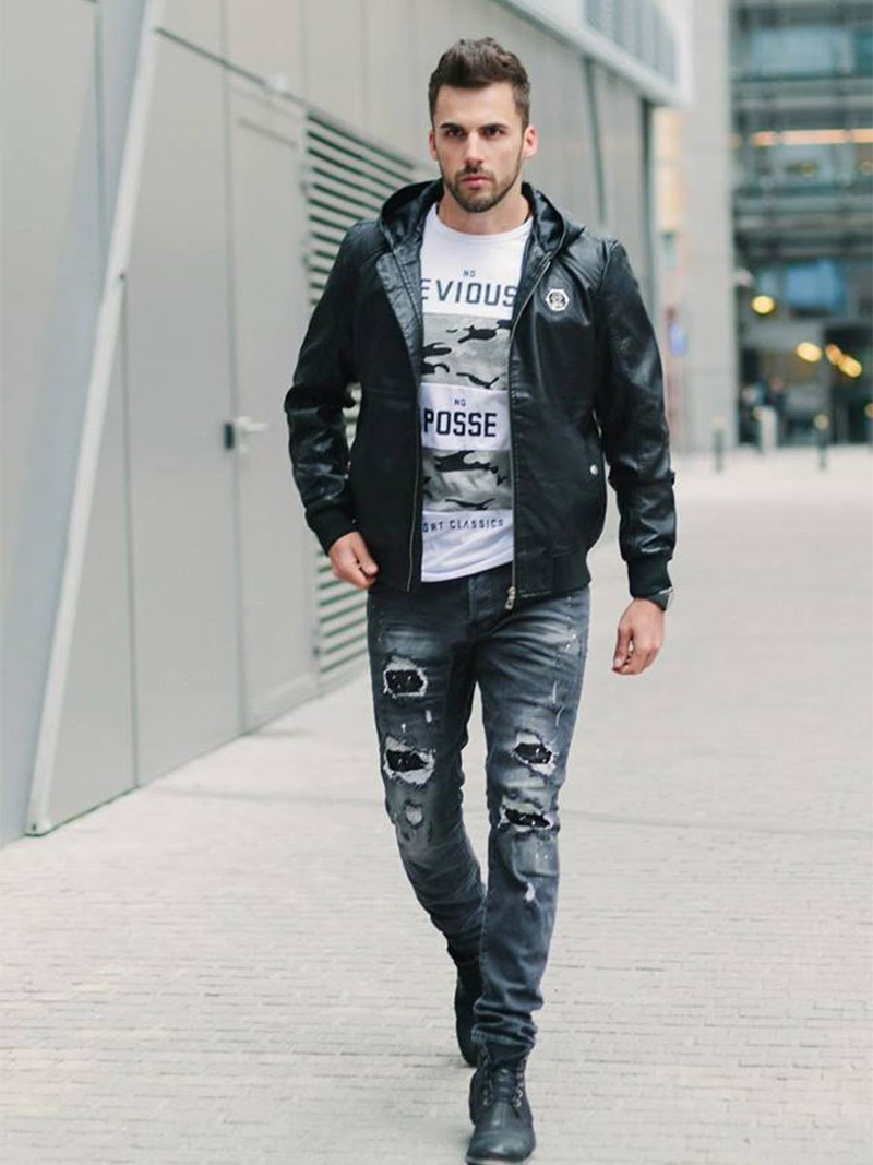 Pánska Bunda Čierna OZONEE N/5003/18Z