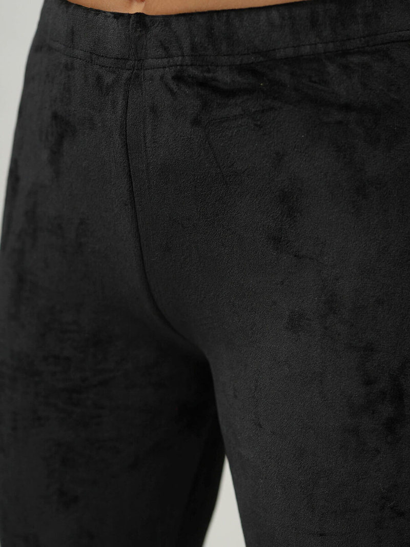 Dámske Velúrové Tepláky Čierne OZONEE JS/92K521/3