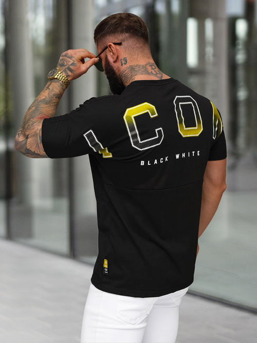 Pánske Tričko Čierne OZONEE O/QQ1297