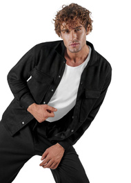 Pánska Košeľa Čierna OZONEE O/GOM23039