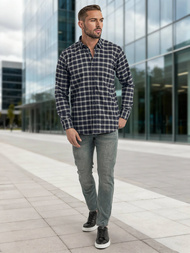 Pánska Košeľa Námornícka Modré OZONEE V/V173