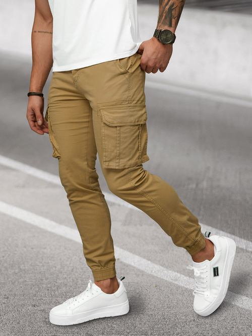 Pánske Chino Jogger Nohavice Béžové OZONEE NB/MP0202KZ
