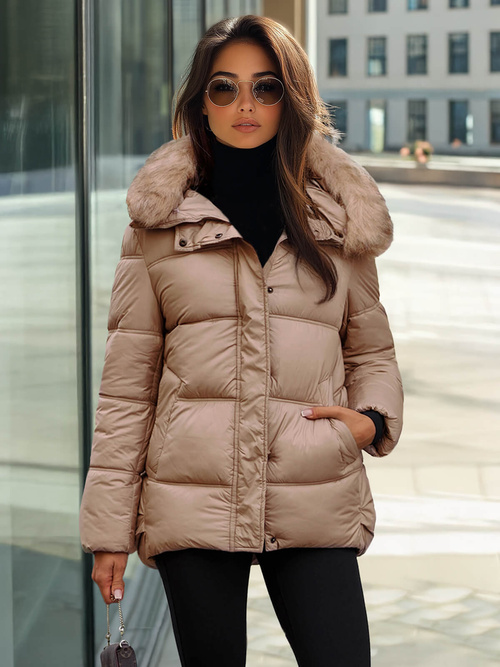 Dámska Zimná Bunda Camelová OZONEE JS/5M3256/84Z