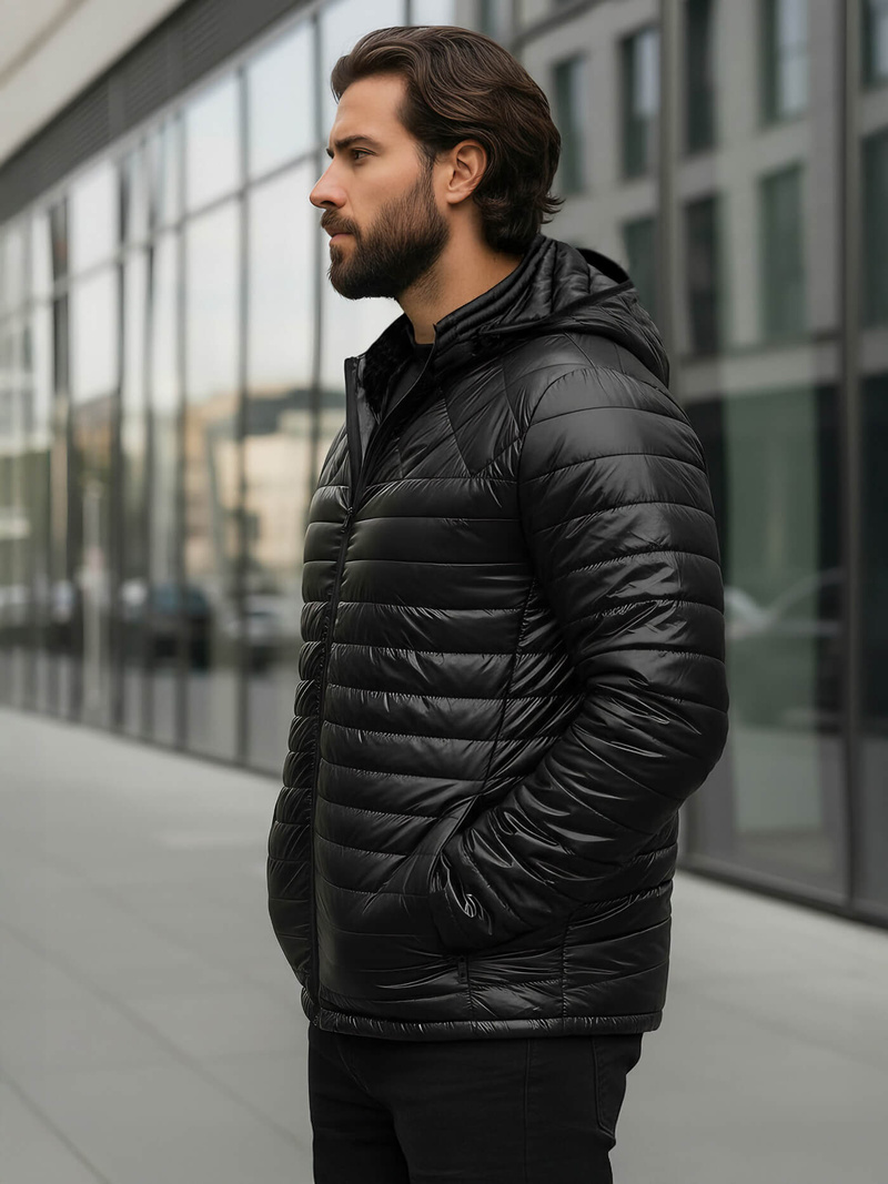 Pánska Bunda Čierna OZONEE JS/16M9328/392BZ