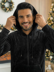 Pánska Velúrová Tepláková Súprava Čierna OZONEE JS/8C1169/3Z