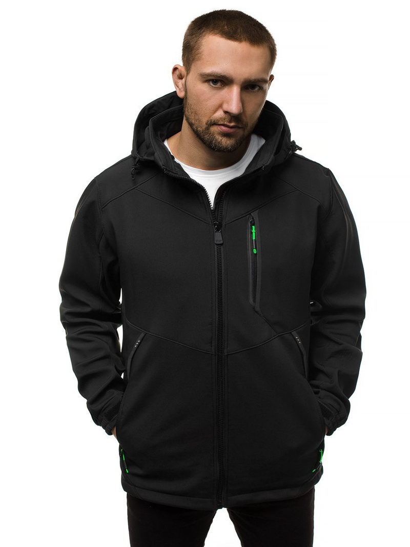 Pánska Bunda Softshell Čierno-Zelená OZONEE GE/12266Z
