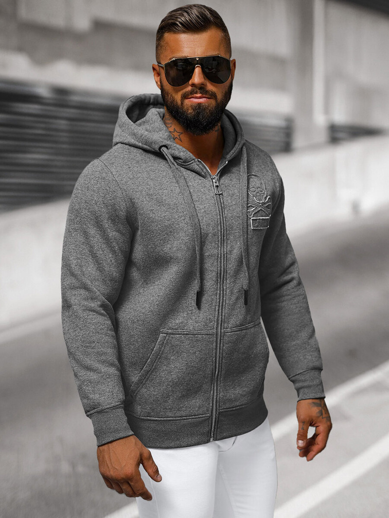 Pánska Mikina Grafitová OZONEE NB/MF2003