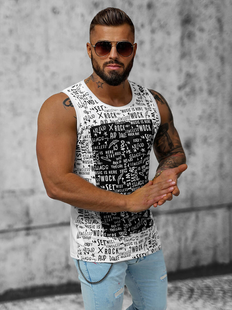 Pánske tielko biele OZONEE O/T103/1