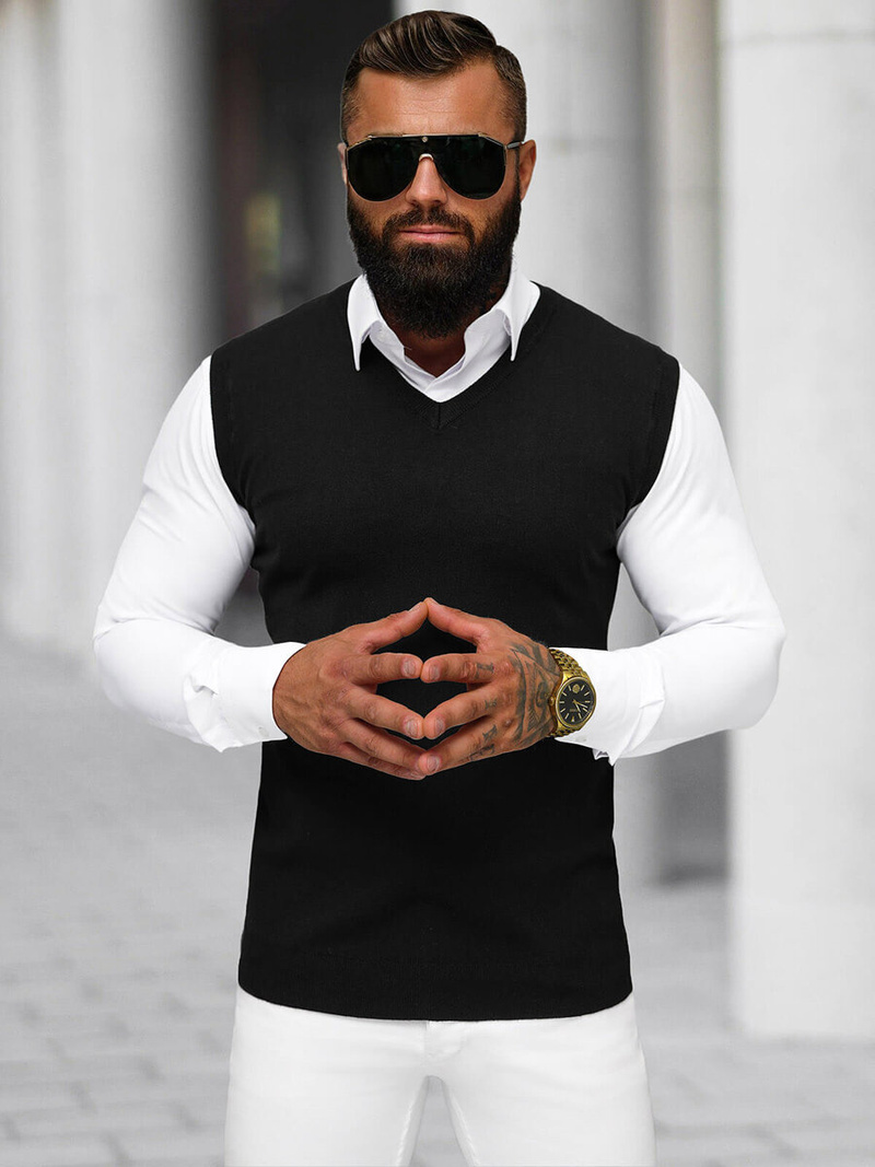 Pánsky Sveter Čierny OZONEE NB/MM6005/4Z