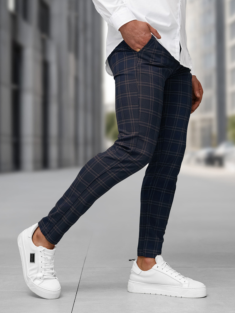 Pánske chino nohavice námornícke modré OZONEE DJ/5632Z