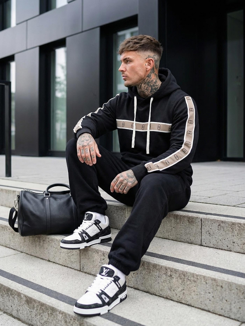 Pánska Mikina Čierna OZONEE JS/8B1729/3