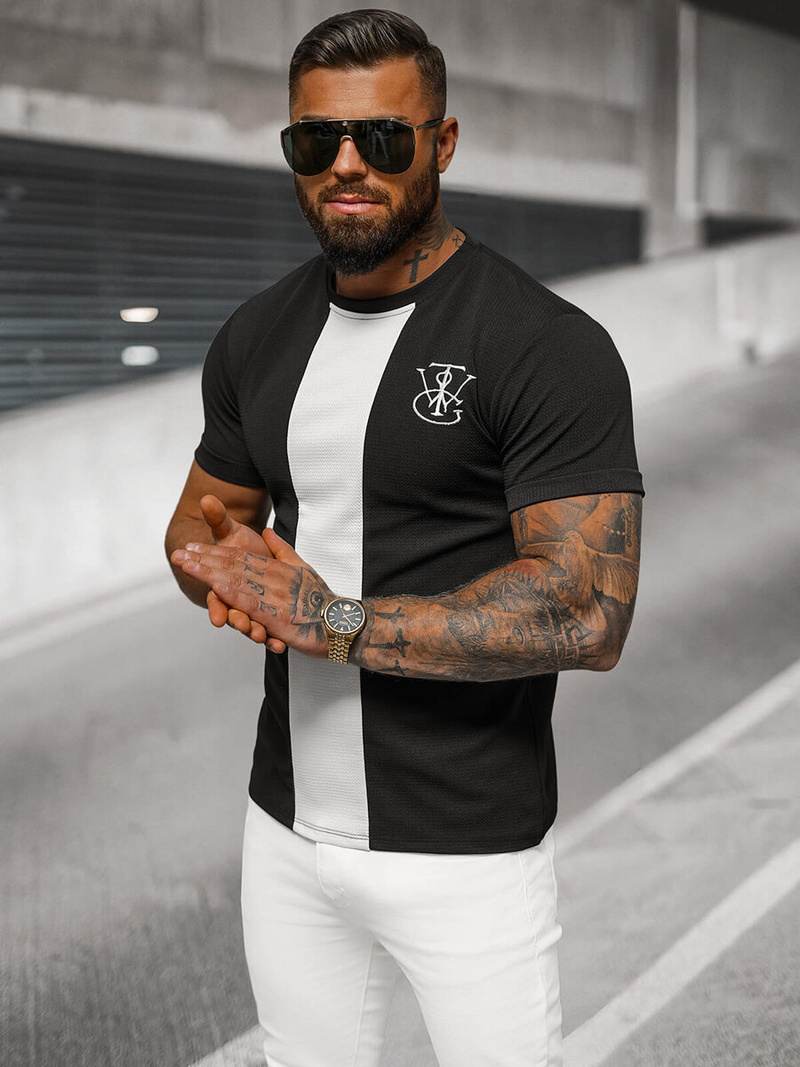 Pánske Tričko Čierne OZONEE O/L1184