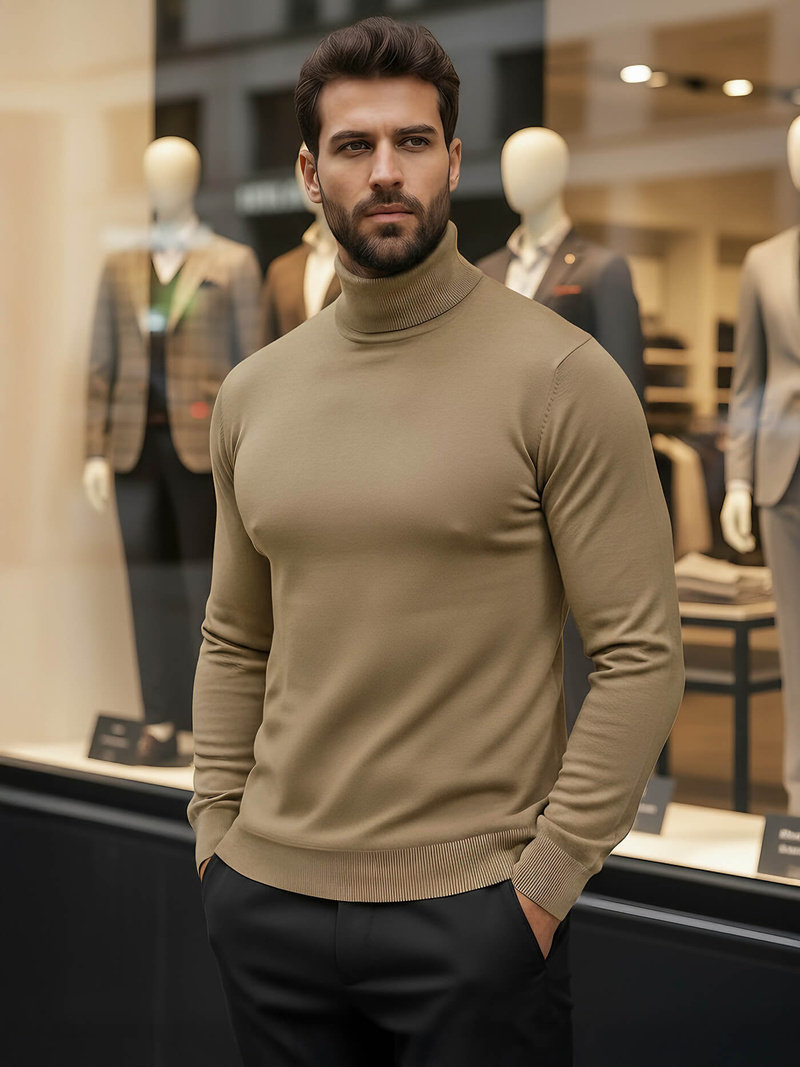 Pánsky Sveter Camelový OZONEE V/V24504