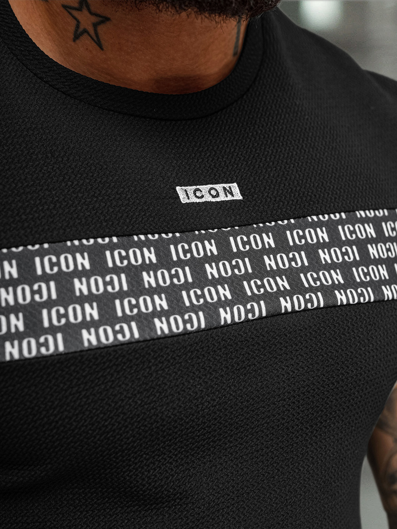 Pánske Tričko Čierne OZONEE O/B1216