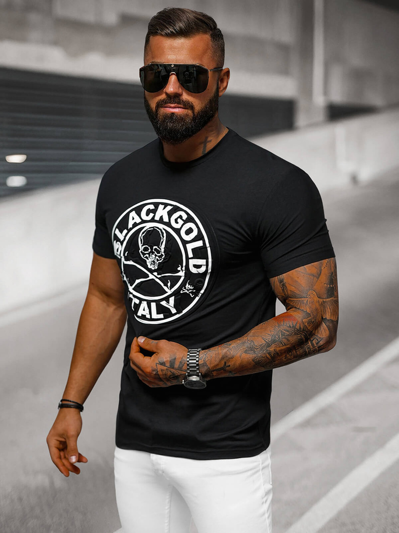 Pánske Tričko Čierne OZONEE NB/MT3074