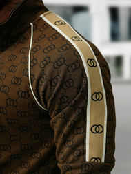 Pánska tepláková súprava tmavo-béžová OZONEE O/FF5110AB