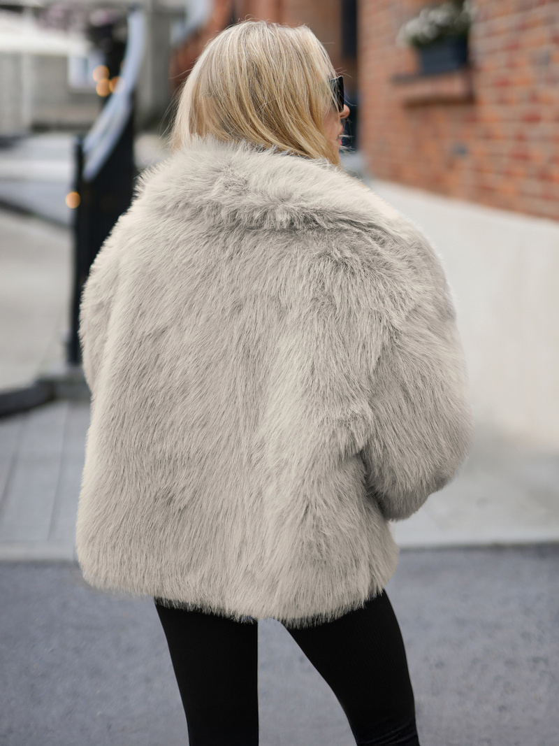 Dámska bunda sivo-béžová OZONEE JS/61M8515/92