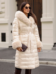 Dámsky Kabát Béžový OZONEE JS/5M3160/254/BZ