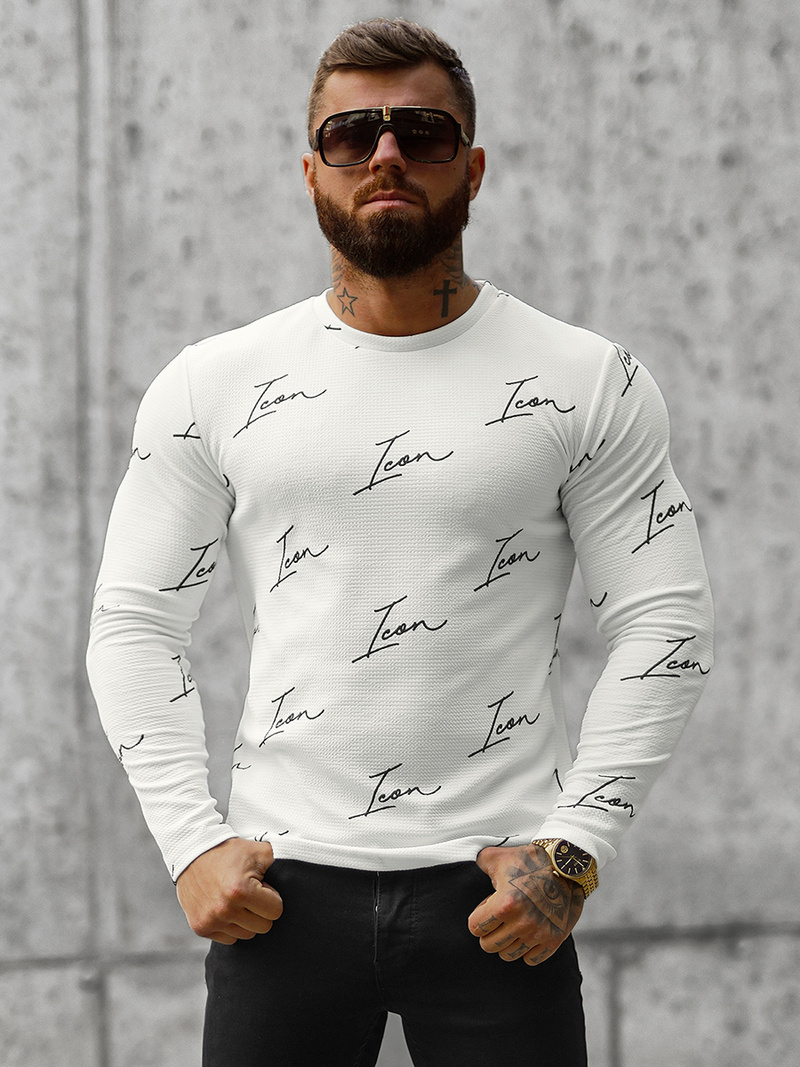 Pánska Mikina Biela OZONEE O/D7401