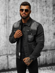 Pánska Riflová Bunda Čierna OZONEE NB/MJ521N