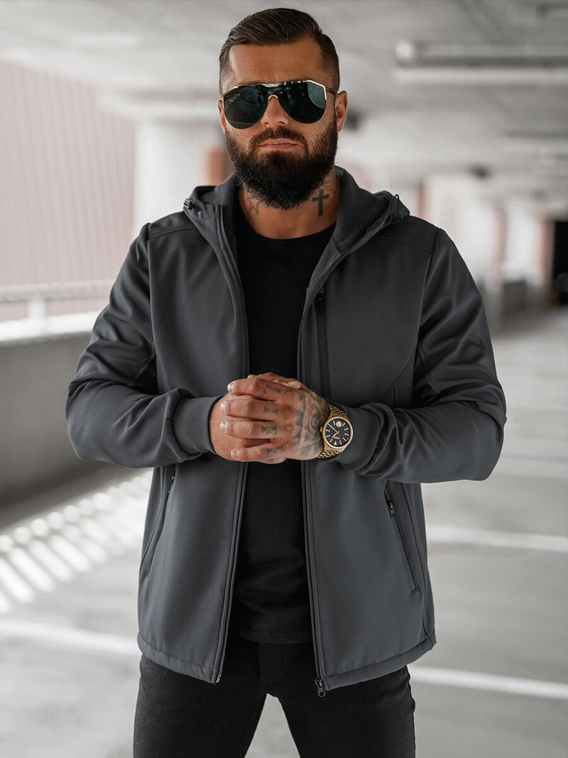 Pánska softshellová bunda grafitová OZONEE JS/27B6529/5Z