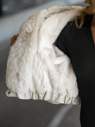 Dámska Kožená Bunda Béžová OZONEE JS/11Z8172Z