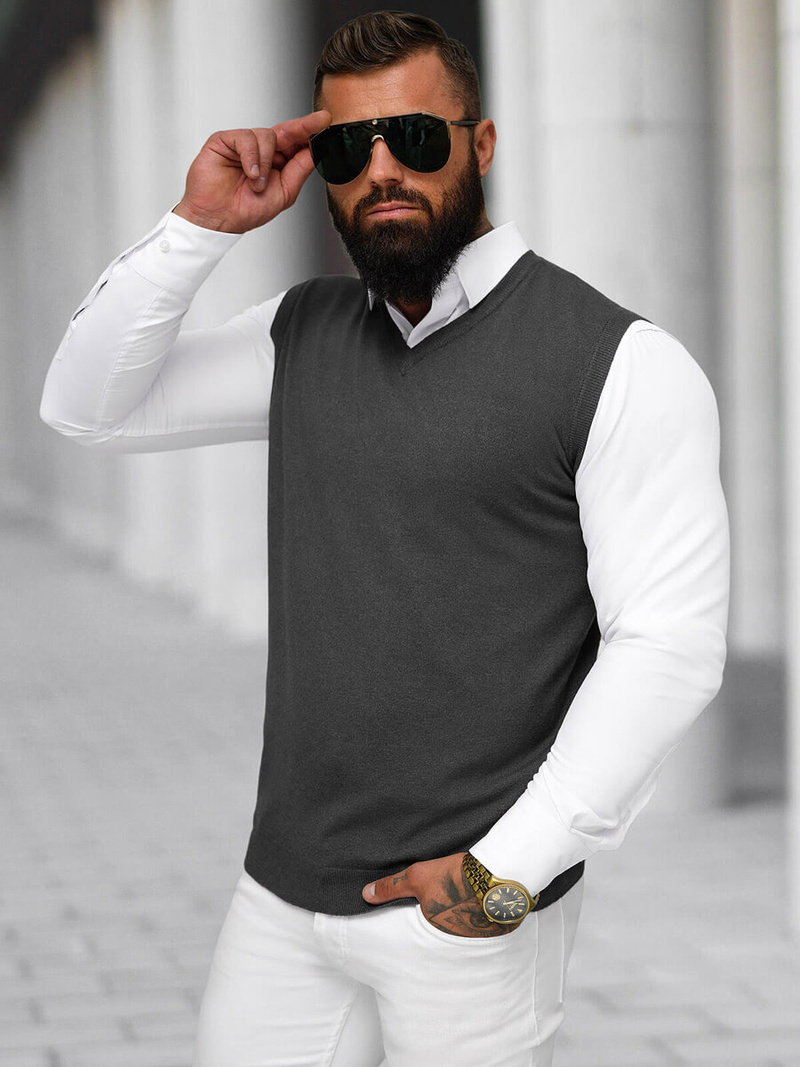 Pánsky Sveter Grafitové OZONEE NB/MM6005/3Z