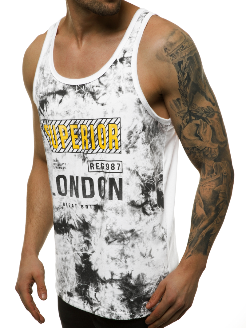 Pánske tielko Biele OZONEE JS/SS11037