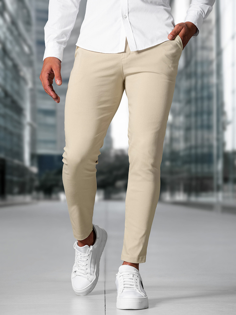 Pánske Chino Nohavice Béžové OZONEE O/P4049Z