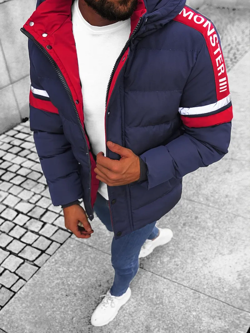 Pánska Bunda Námornícka Modrá OZONEE JS/M8103