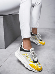 Dámske sneakersy bielo-žlté OZONEE G/2021