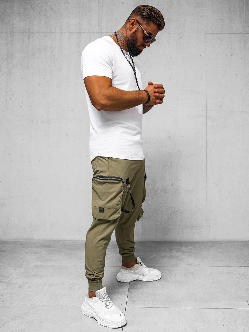 Pánske Chino Nohavice Tmavo-Béžové OZONEE O/PS5519