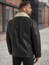 Pánska koženková bunda Čierna OZONEE JS/11Z8271