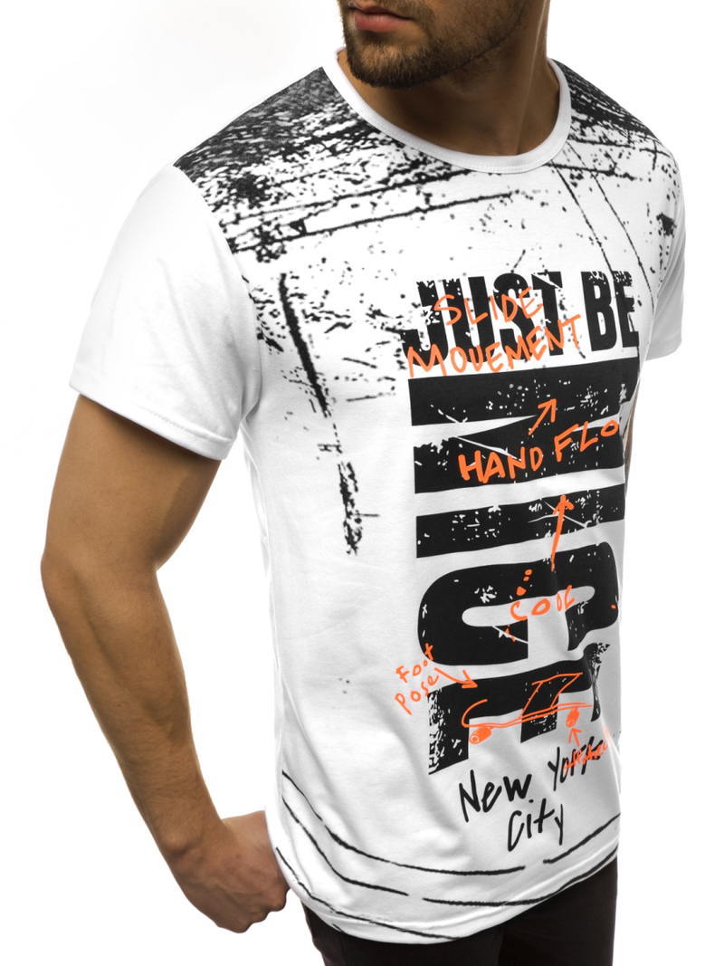 Pánske Tričko Biele OZONEE JS/KS1983