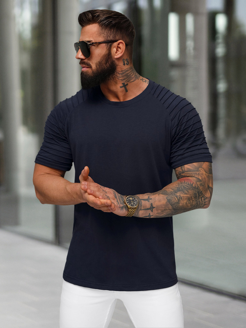 Pánske Tričko Námornícke Modré OZONEE JS/8T88/25Z